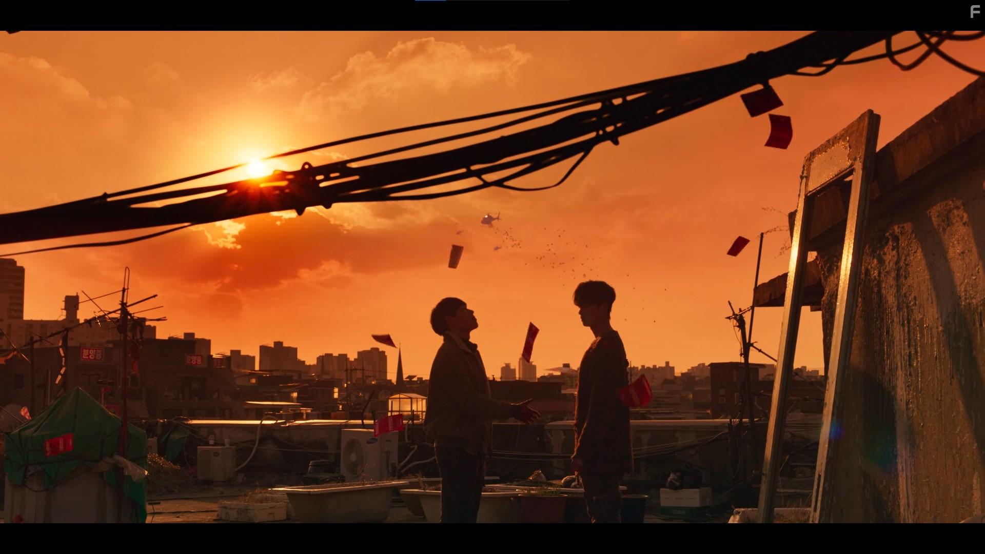 Song Kang and Kim Sung-cheol in Sweet Home (2020)