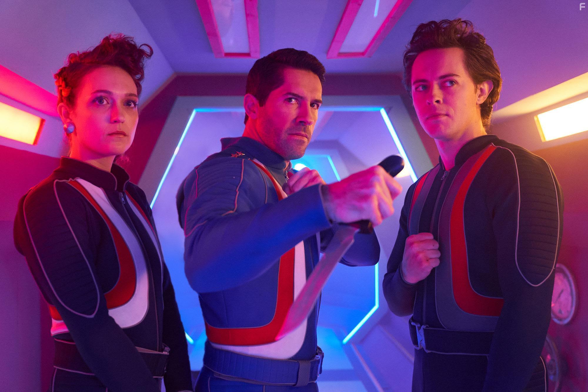 Scott Adkins, Elliot James Langridge, and Sally Collett in Max Cloud (2020)