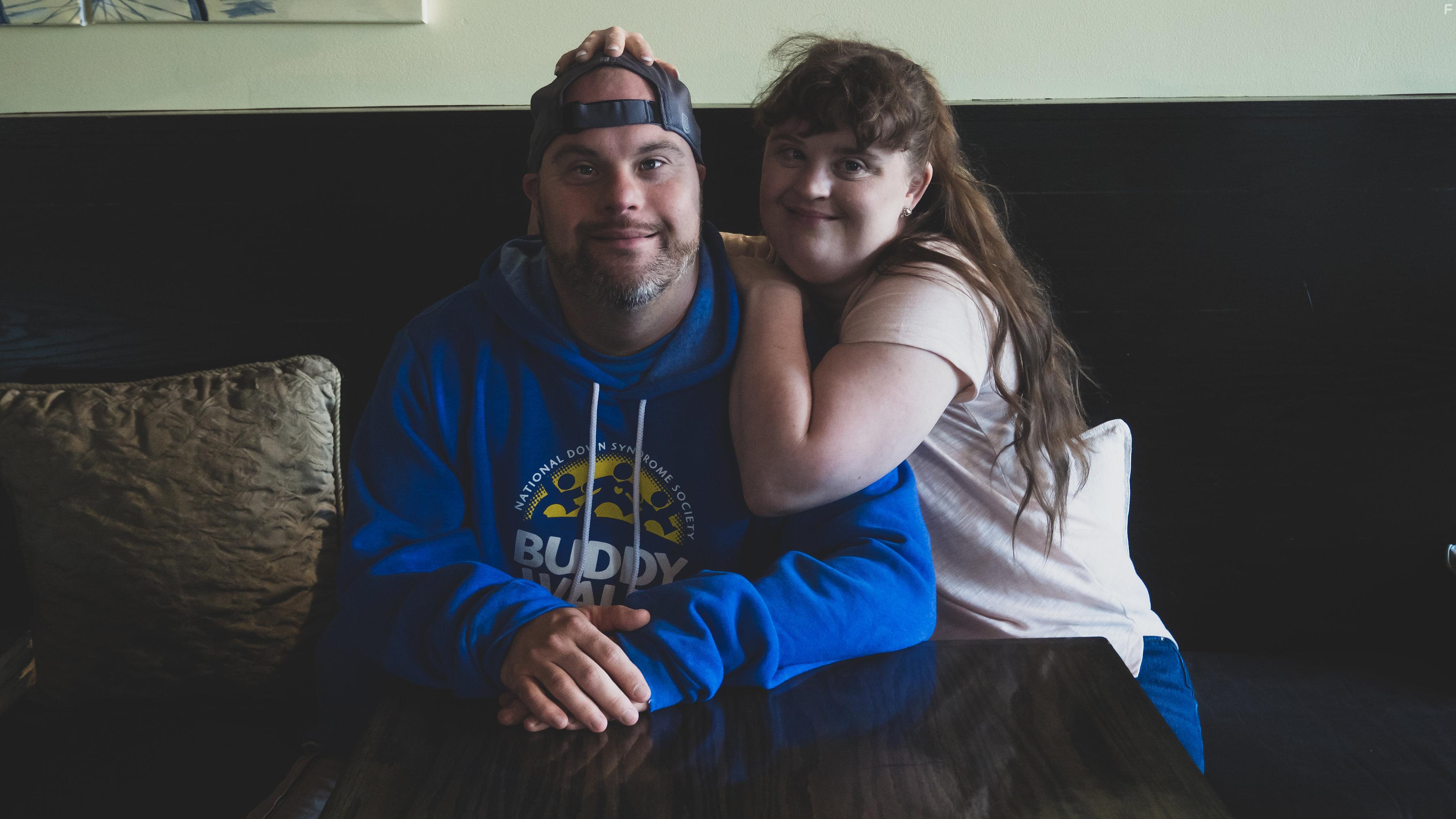 Blair Williamson and Jamie Brewer in Turnover (2019)