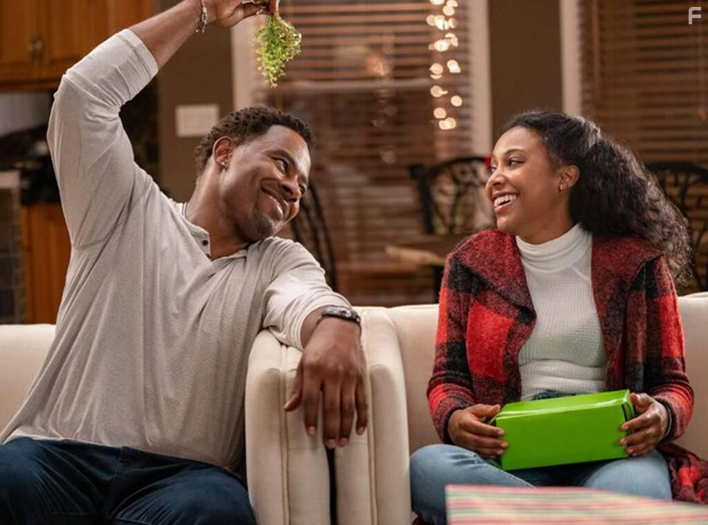 Lamman Rucker and Meagan Holder in Cooking Up Christmas (2020)