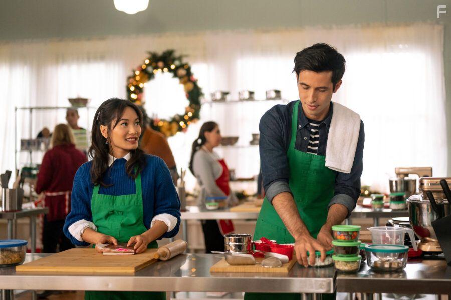 Jacky Lai and Tony Giroux in A Sugar & Spice Holiday (2020)