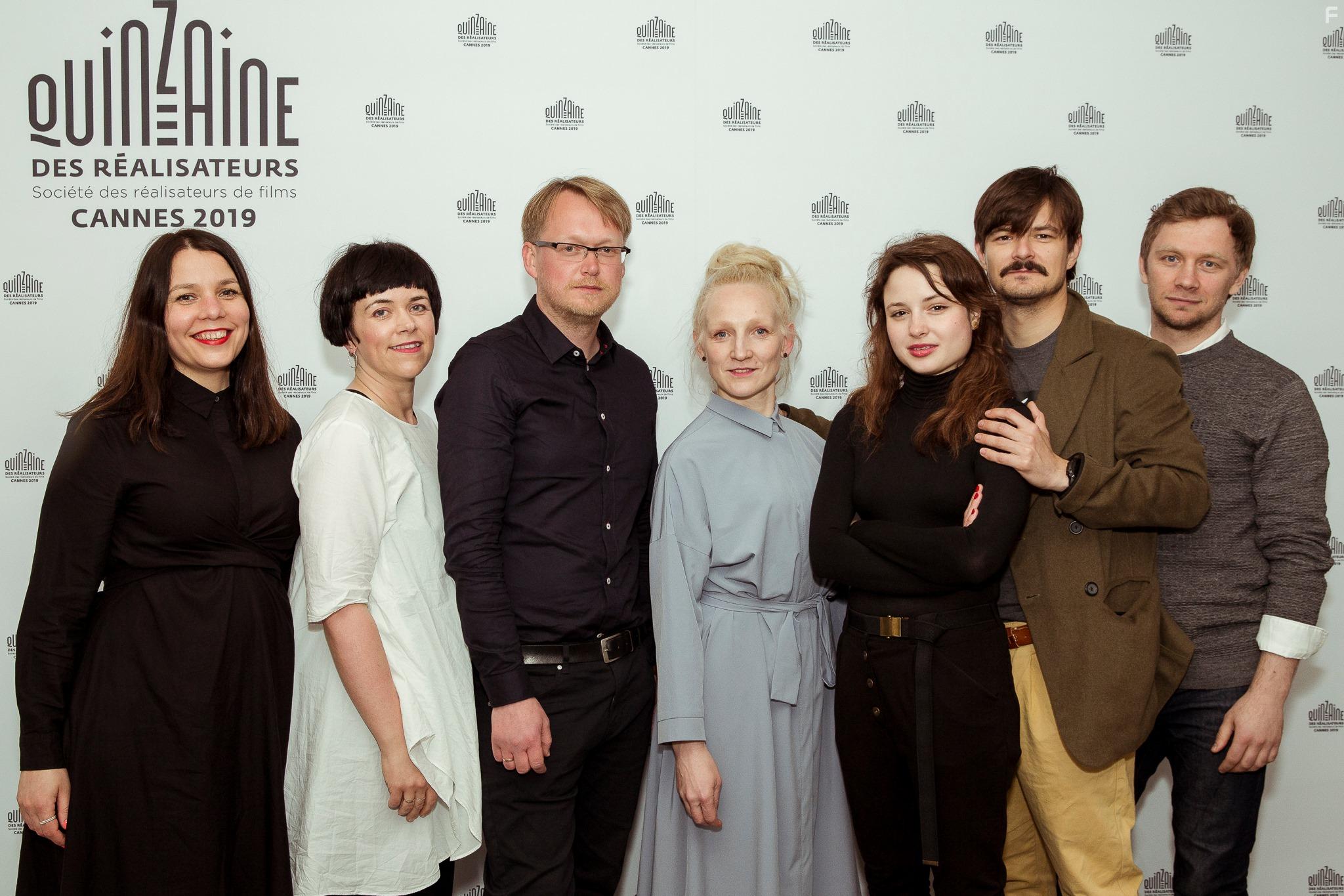 Guna Zarina, Aija Berzina, Alise Gelze, Valentin Novopolskij, Juris Kursietis, Dawid Ogrodnik, and Anna Prchniak at an event for Oleg (2019)