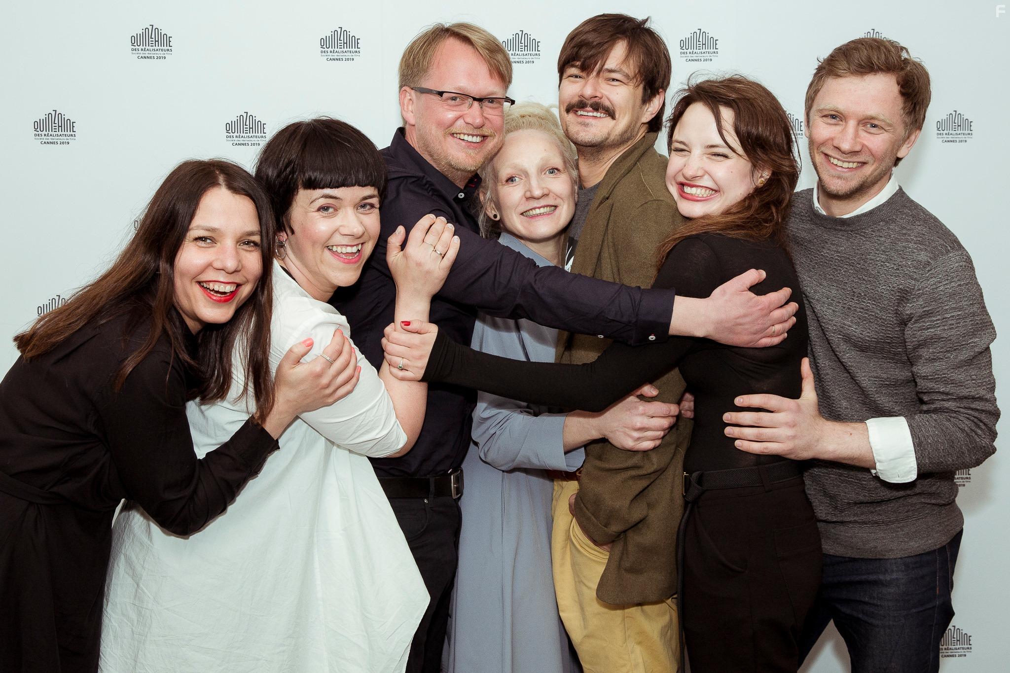 Guna Zarina, Aija Berzina, Alise Gelze, Valentin Novopolskij, Juris Kursietis, Dawid Ogrodnik, and Anna Prchniak at an event for Oleg (2019)