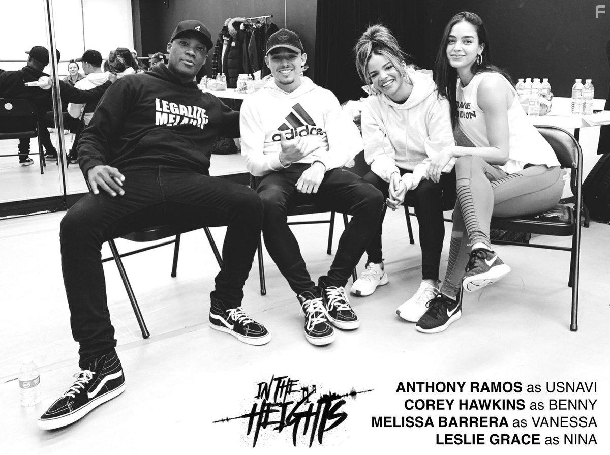 Corey Hawkins, Melissa Barrera, Leslie Grace, and Anthony Ramos in In the Heights (2021)