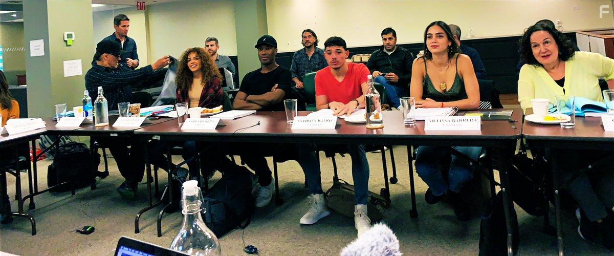 Olga Merediz, Corey Hawkins, Melissa Barrera, Leslie Grace, and Anthony Ramos in In the Heights (2021)