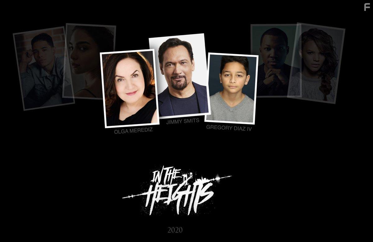 Jimmy Smits, Olga Merediz, and Gregory Diaz IV in In the Heights (2021)