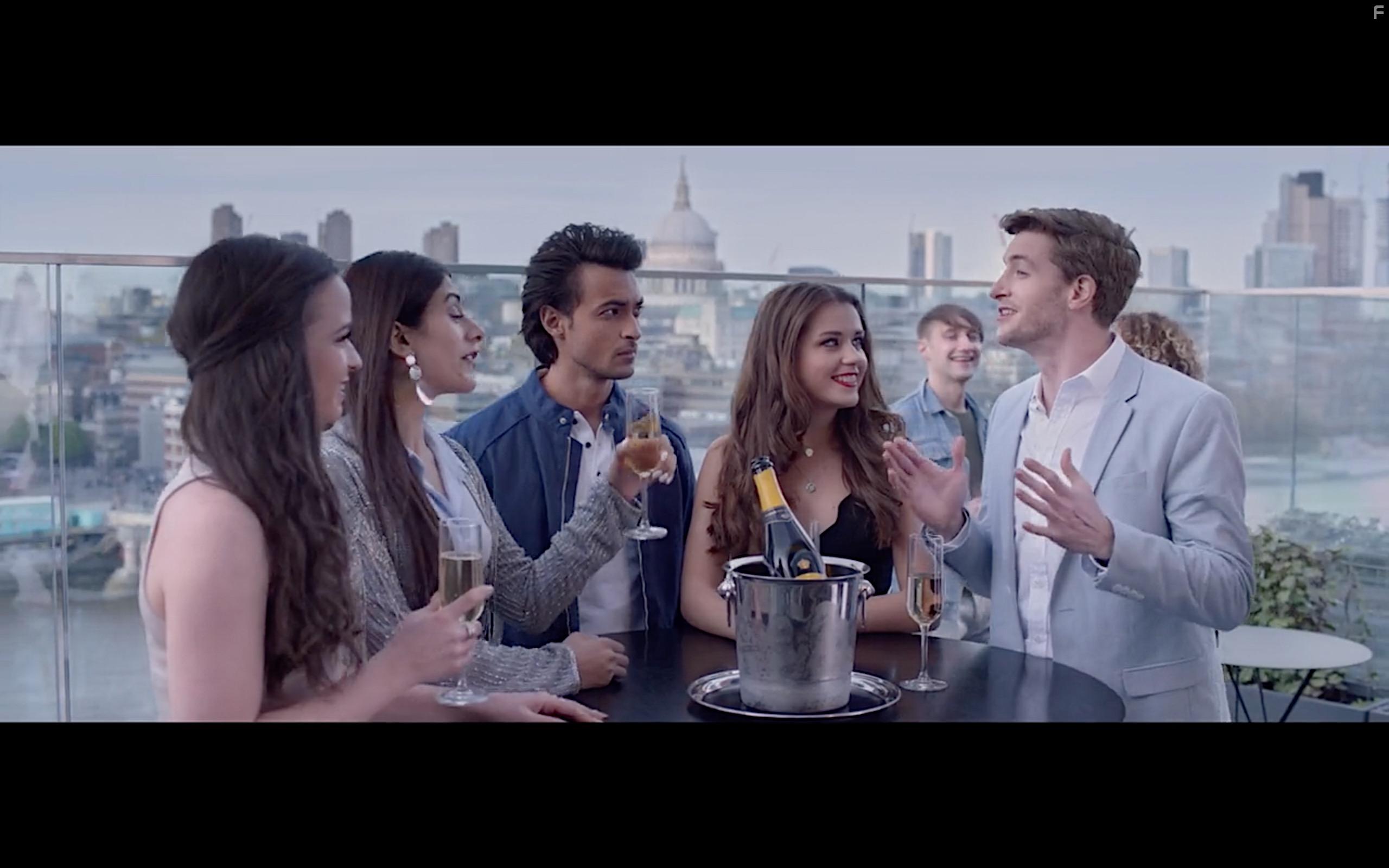 Danny Mahoney, Aayush Sharma, Caroline Wilde, and Warina Hussain in Loveyatri (2018)