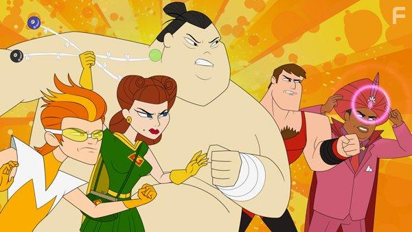 Ike Barinholtz, Taran Killam, Bobby Lee, Kenan Thompson, and Paula Pell in The Awesomes (2013)