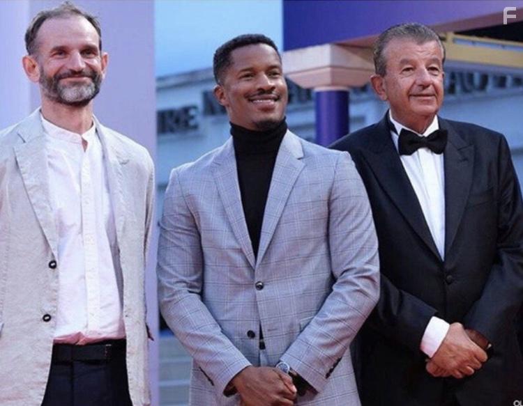 Kay Madsen, Nate Parker, and Tarak Ben Ammar at the Deauville Film Festival