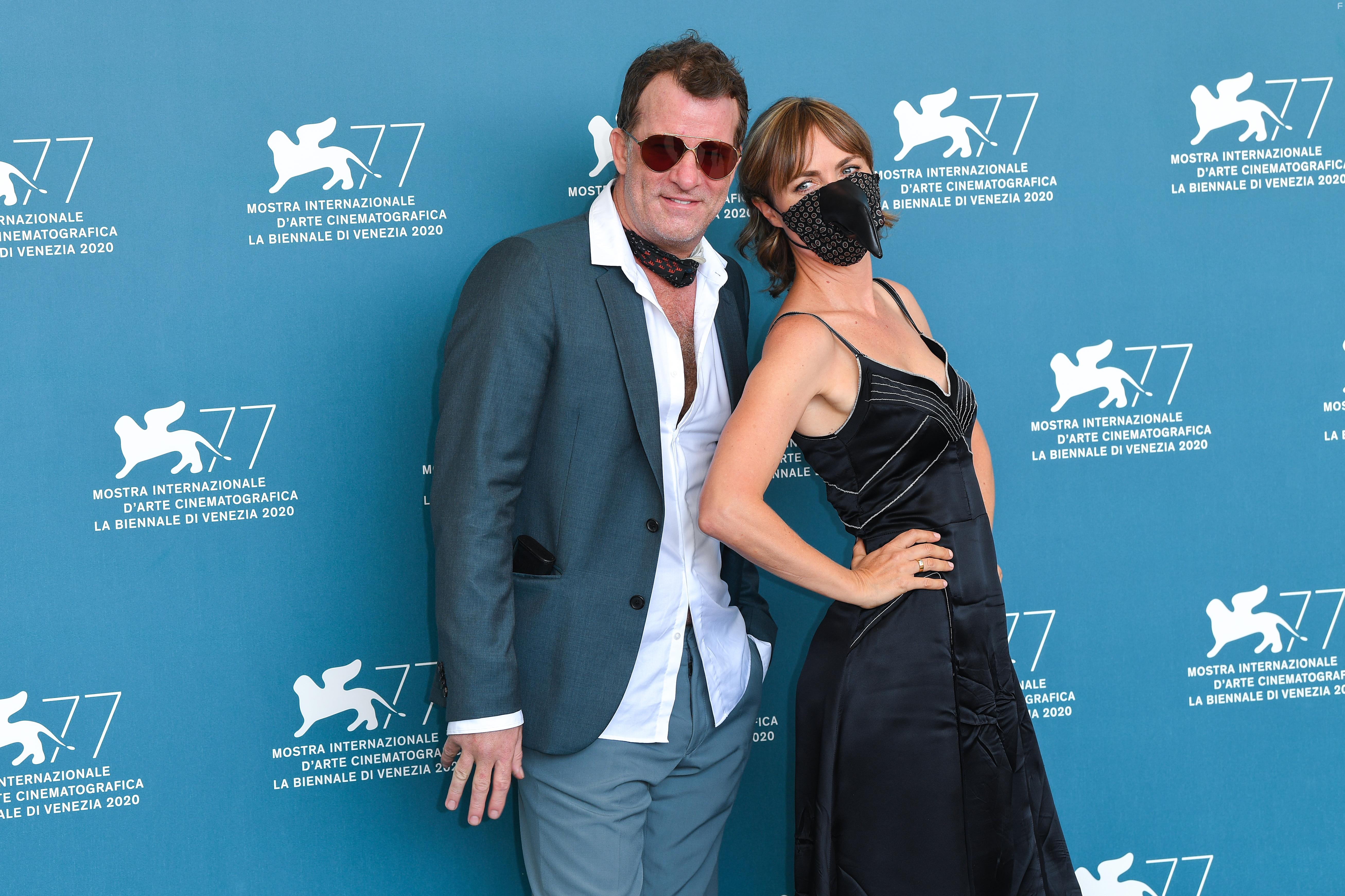 Thomas Jane and Radha Mitchell at an event for Run Hide Fight (2020)