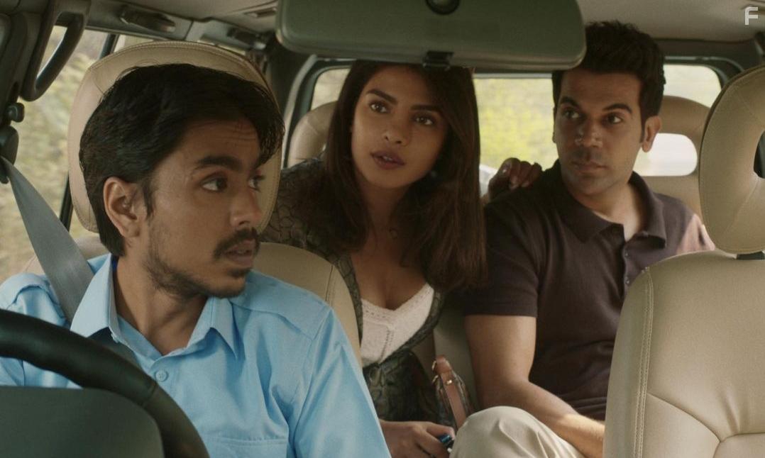 Priyanka Chopra, Rajkummar Rao, and Adarsh Gourav in The White Tiger (2021)
