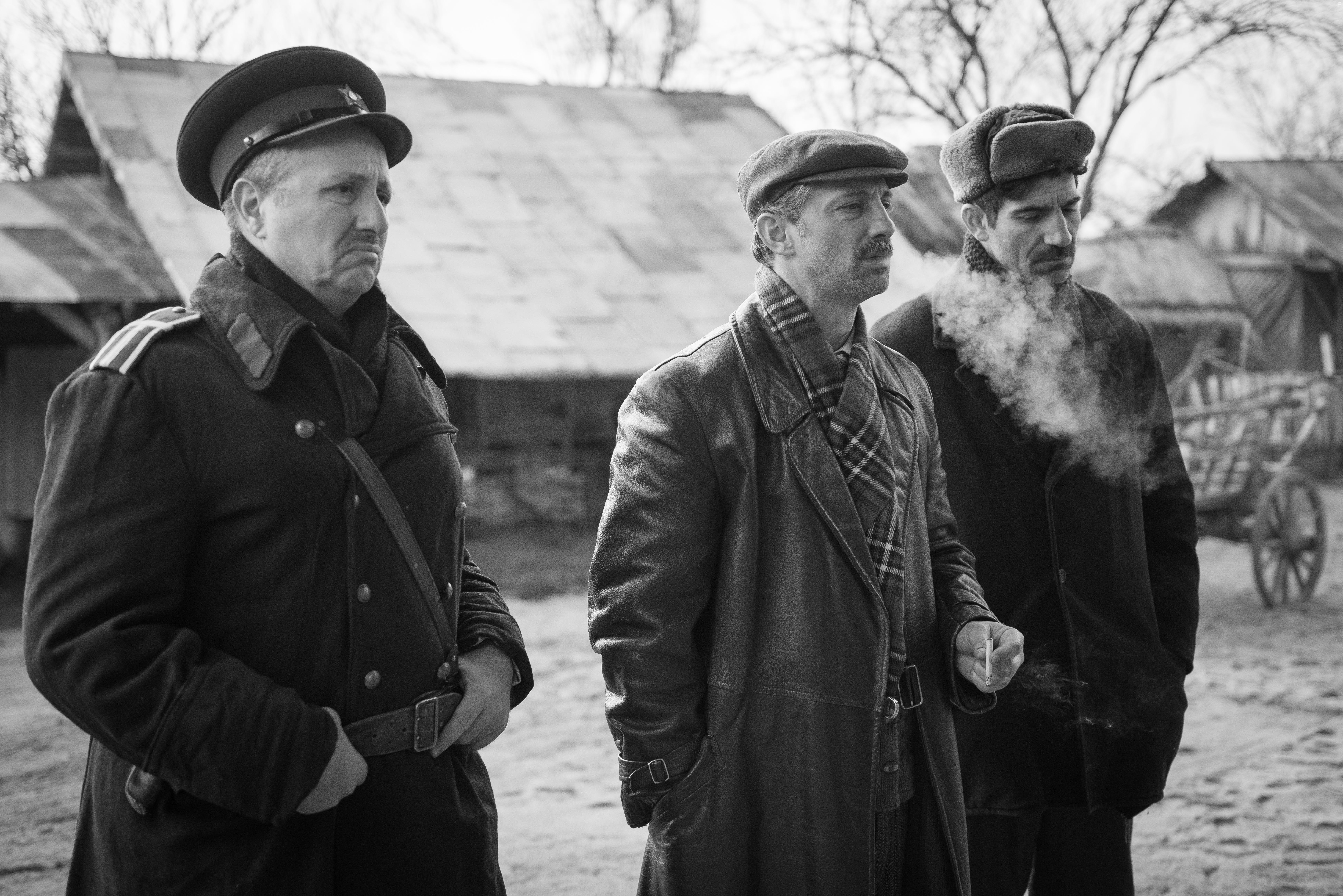 Andi Vasluianu, Toma Cuzin, and Bogdan Talasman in Moromete Family: On the Edge of Time (2018)