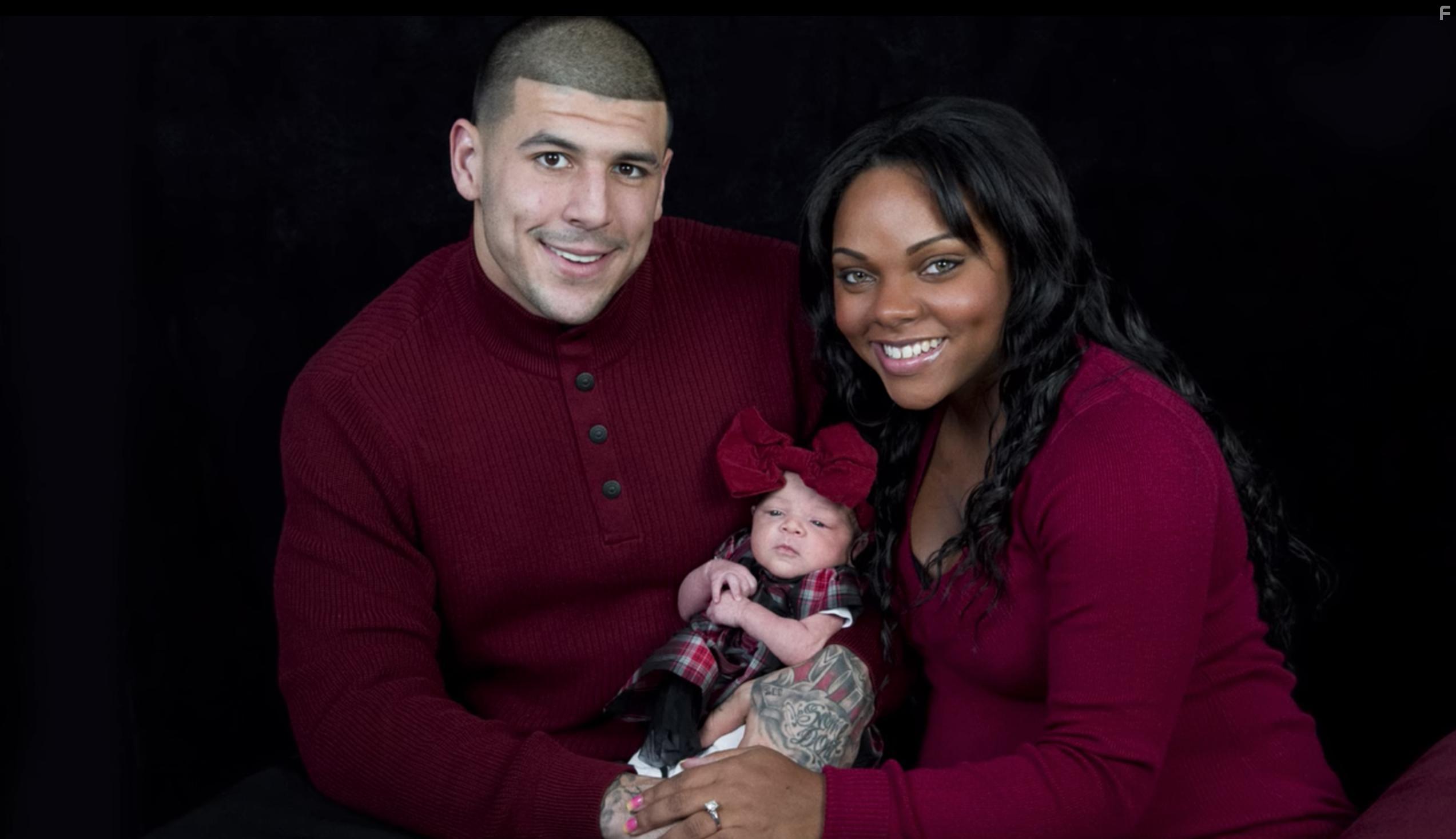 Aaron Hernandez and Shayanna Jenkins-Hernandez in Killer Inside: The Mind of Aaron Hernandez (2020)