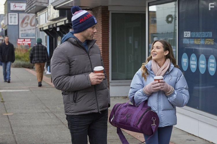 Alexa PenaVega and Luke Macfarlane in Taking a Shot at Love (2021)
