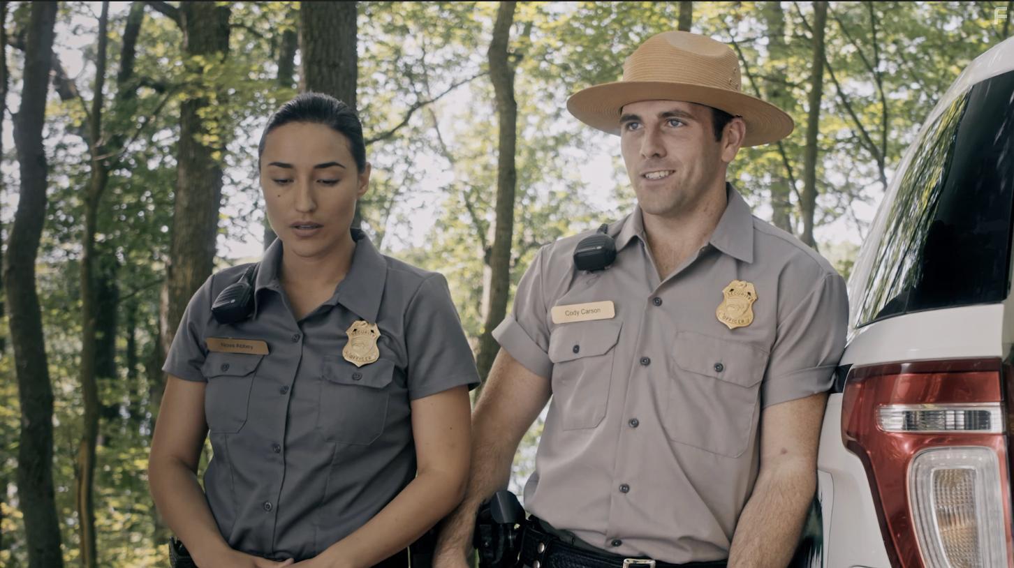 Ranger Cody congratulates Ranger Nova on saving a life.