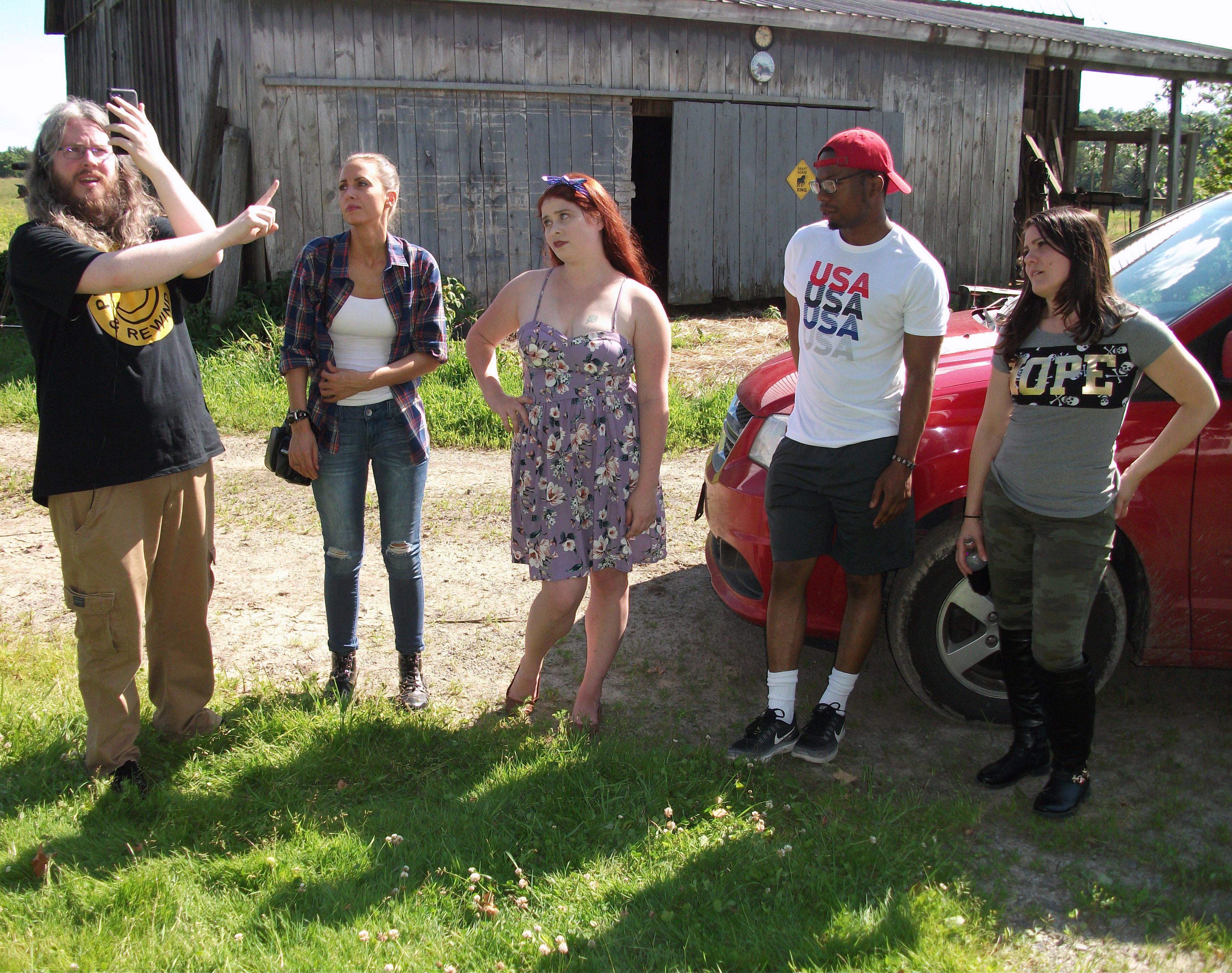 Nico Bryant, Danielle Donahue, Mel Heflin, Marie DeLorenzo, and James Kelly in Return to Splatter Farm (2020)