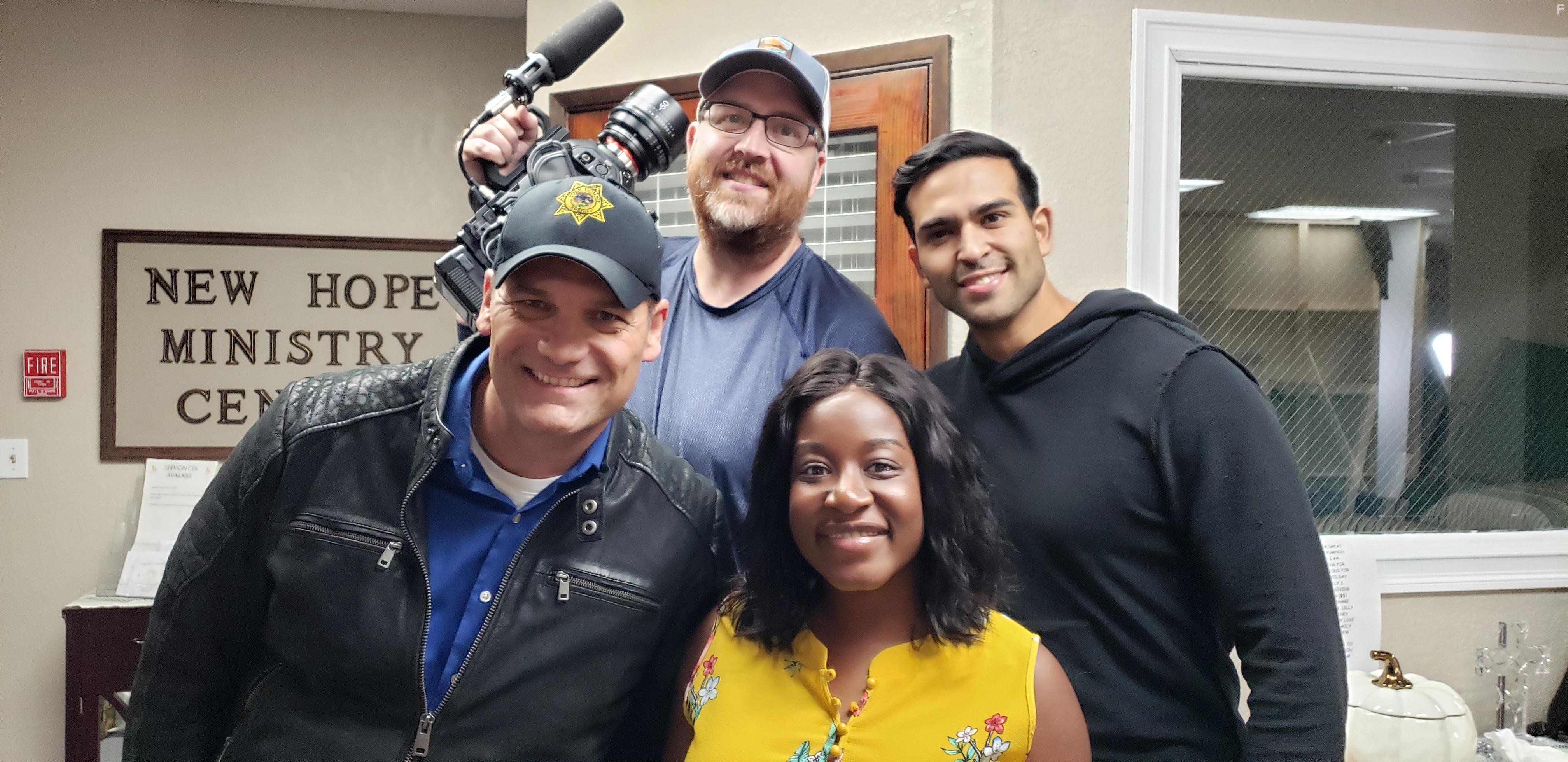 Bruce Kaufman, Sheena Georges, Seth Himes, and Javier Schialer in The Deliverance of Amy Stronghold (2021)