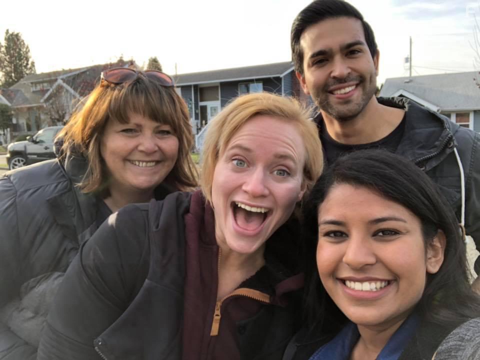 On set for "Burn It All"