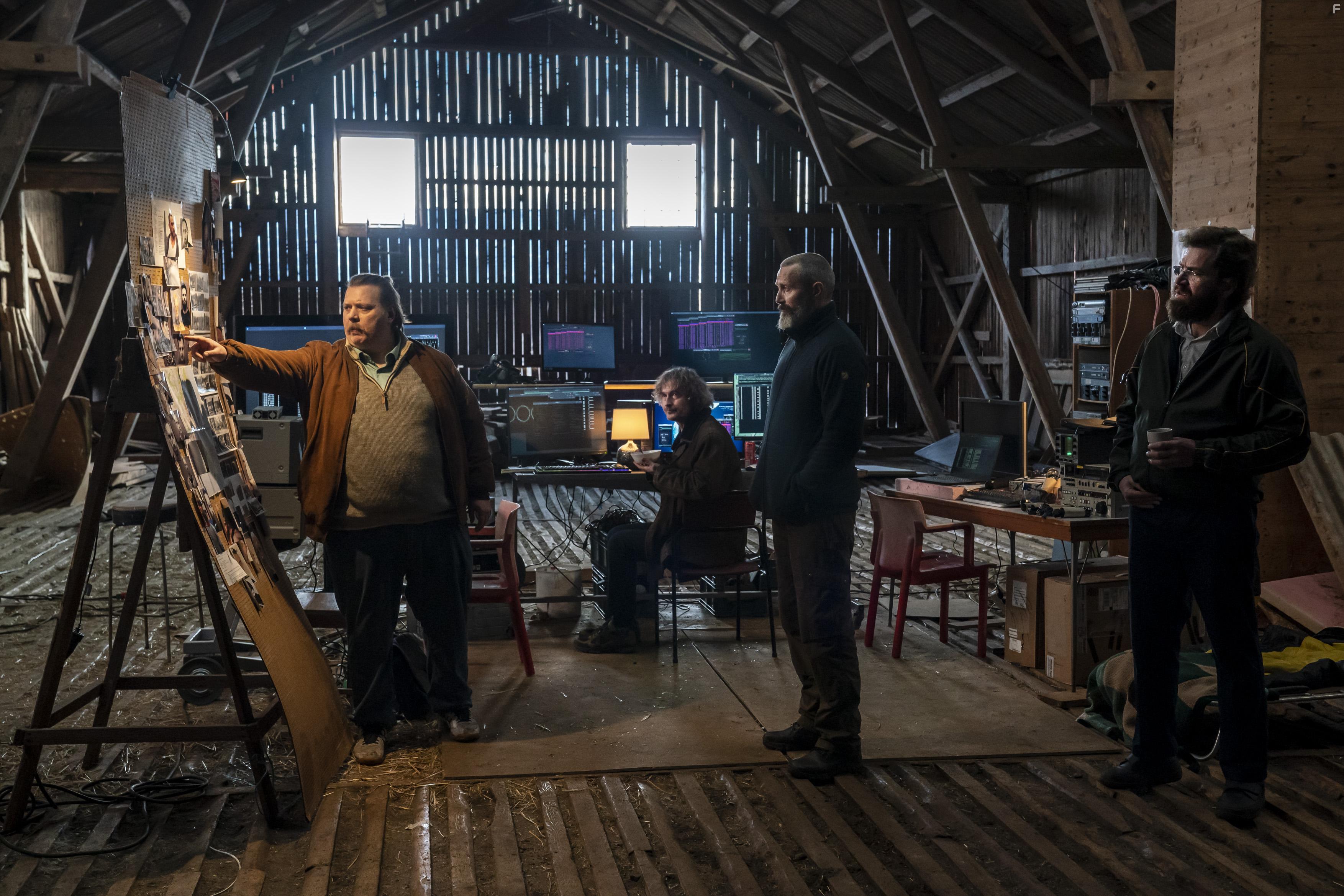 Nicolas Bro, Lars Brygmann, Nikolaj Lie Kaas, and Mads Mikkelsen in Retfrdighedens ryttere (2020)