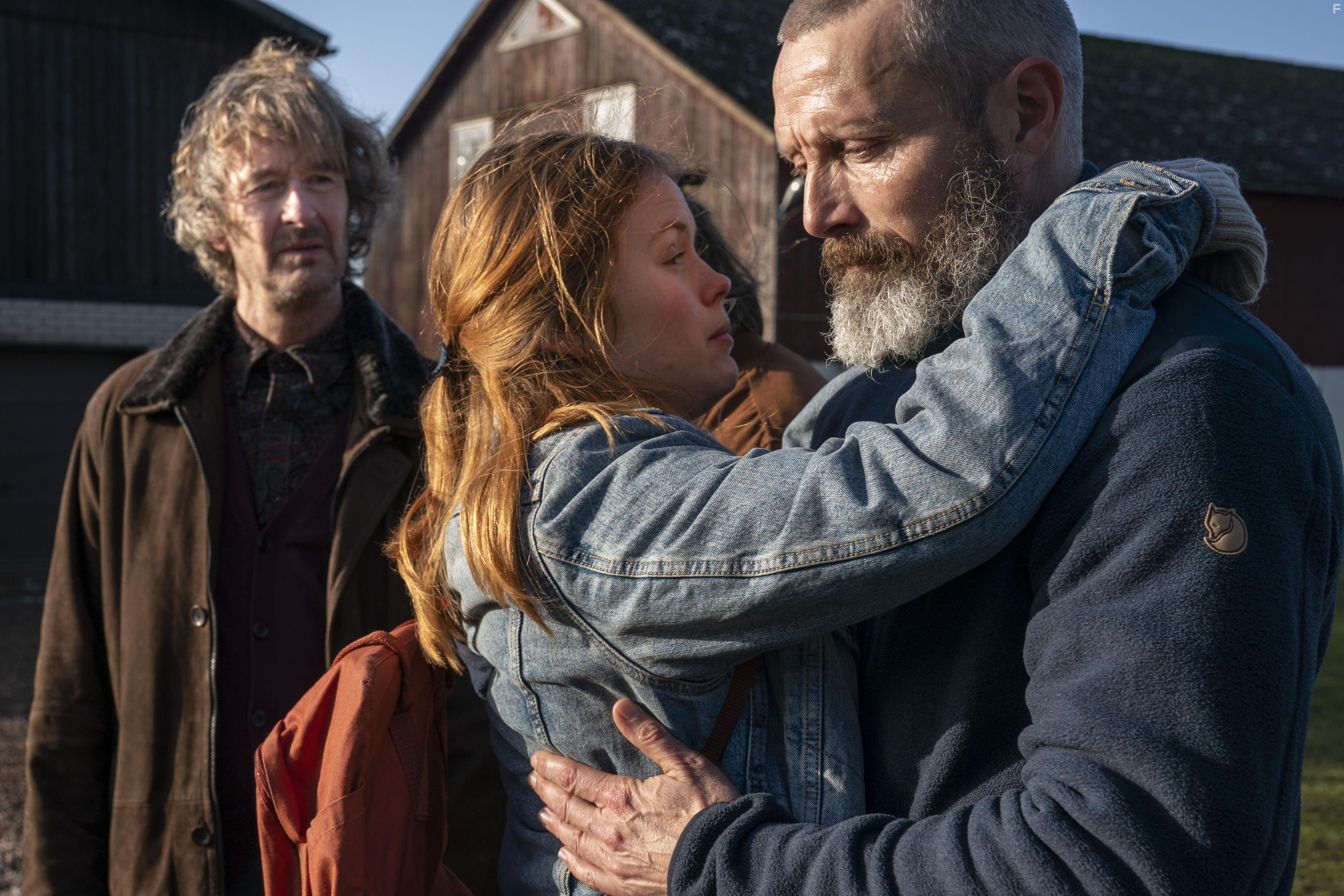 Lars Brygmann, Mads Mikkelsen, and Andrea Heick Gadeberg in Retfrdighedens ryttere (2020)