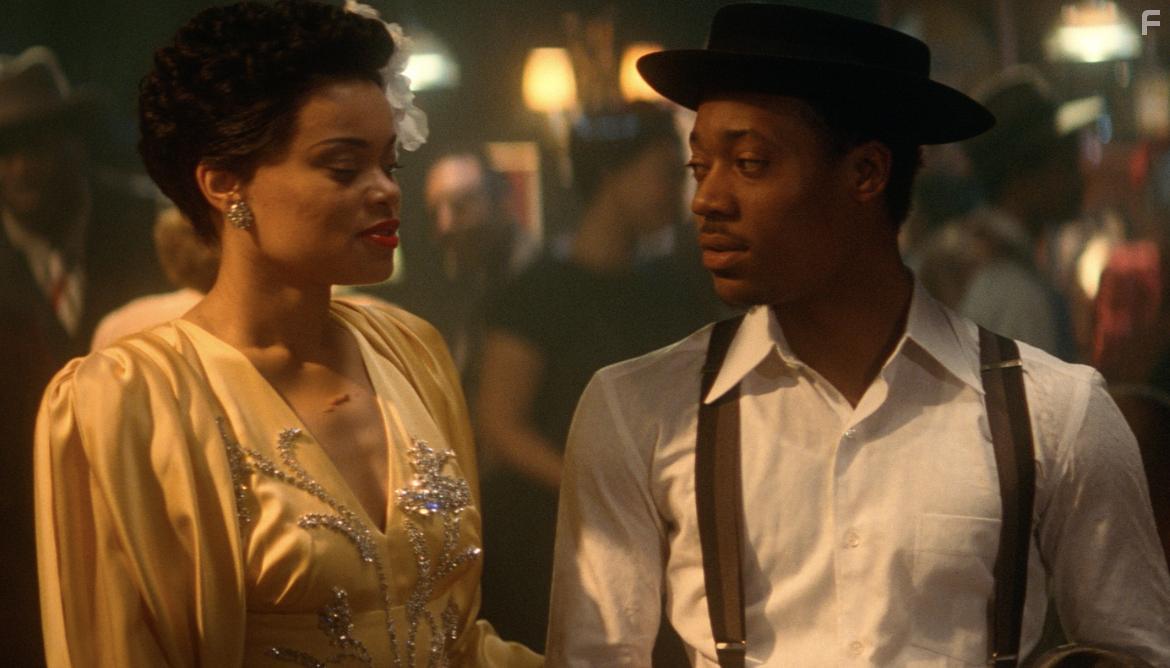 Tyler James Williams and Andra Day in The United States vs. Billie Holiday (2021)