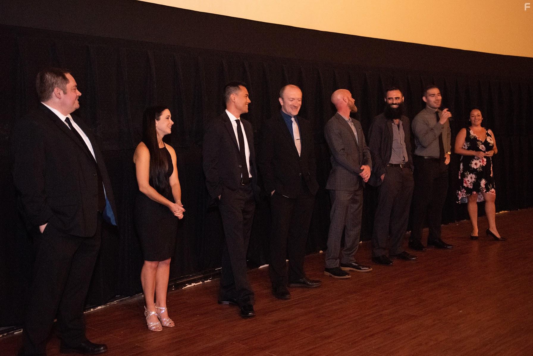 Phil Rumley, Eric Hergott, Tom Storer, Dave Fairman, Ashley Killips, Jeff Giroux, Ashley Pyle, and A.J. Orille at an event for Debt (2019)