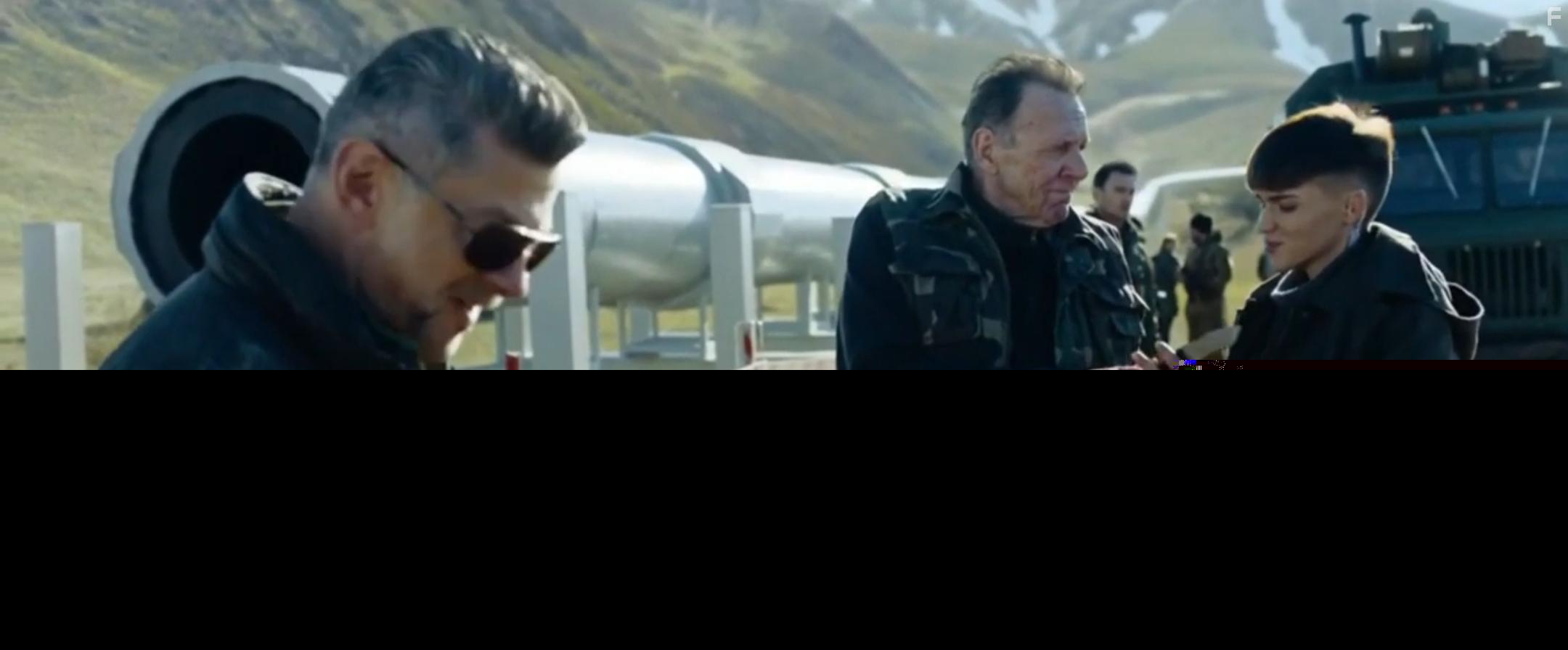 Andy Serkis, Tom Wilkinson, Owain Yeoman, and Ruby Rose in SAS: Red Notice (2021)
