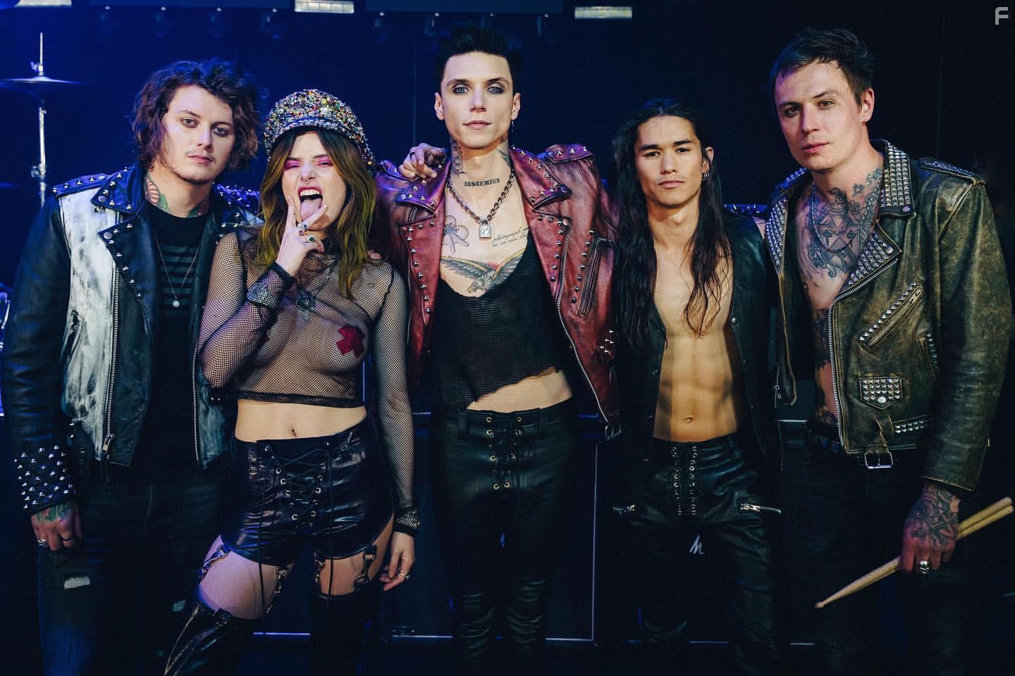 Booboo Stewart, Bella Thorne, Sebastian Gregory, Andy Biersack, Ben Bruce, and James Cassells in Paradise City (2021)