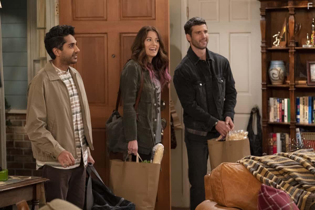 Adhir Kalyan, Parker Young, and Elizabeth Alderfer in United States of Al (2021)