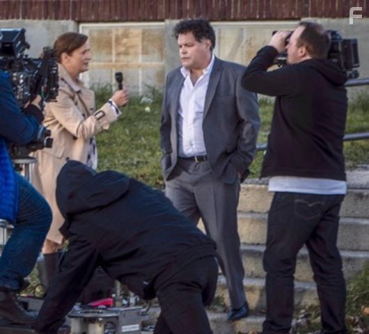 Karen Ryan with Aaron Douglas and Director Matt Watterworth (cameo as cameraman)filming In Plainview