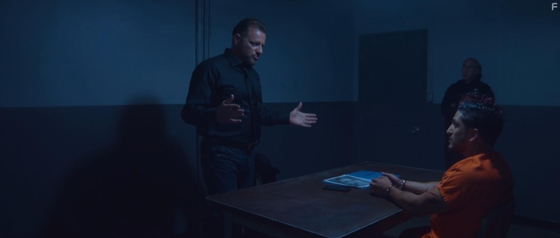 Costas Mandylor as Benjamin Poge and Johnny D'Esposito as Evan in Lazarus