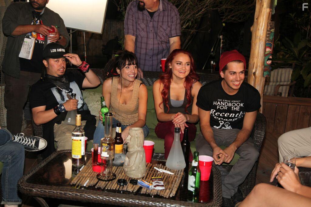 Carlos Ramirez, Paula Marcenaro Solinger, Anthony Guajardo, and Keavy Bradley in The Pizza Joint (2021)