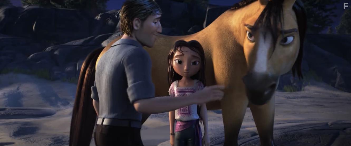 Jake Gyllenhaal and Isabela Merced in Spirit Untamed (2021)