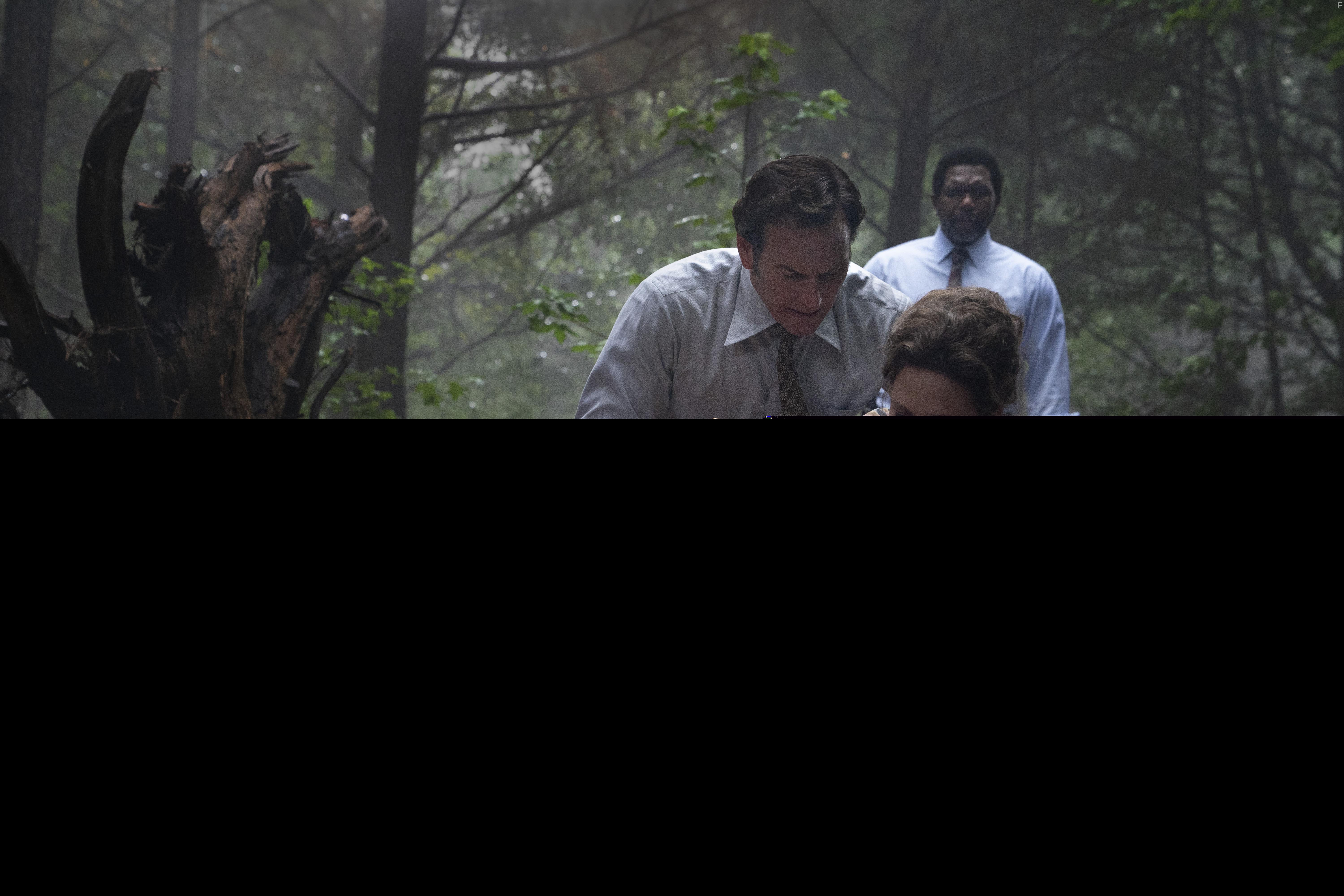 Vera Farmiga, Patrick Wilson, and Keith Arthur Bolden in The Conjuring: The Devil Made Me Do It (2021)