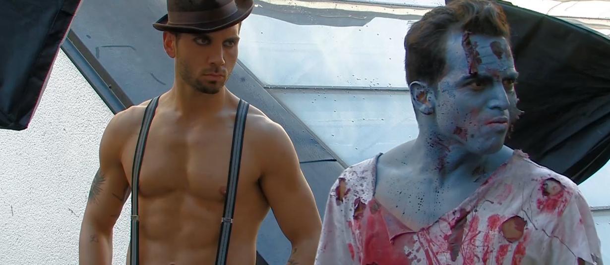Hector Lopez and Karl Hglund in Housewife Alien vs. Gay Zombie (2017)