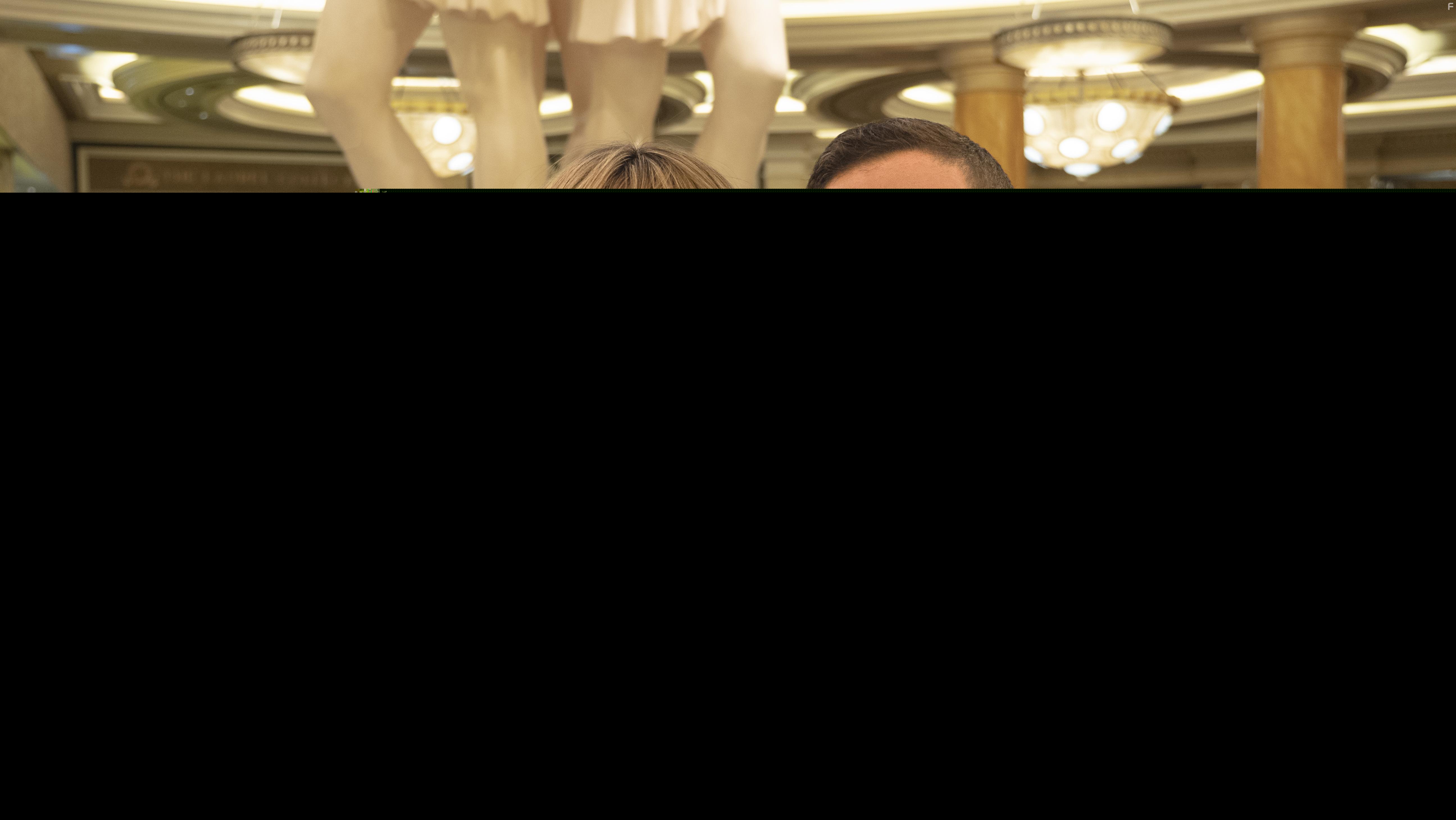 Jennifer Daley and Abe Schwartz in Engaged in Vegas (2021)