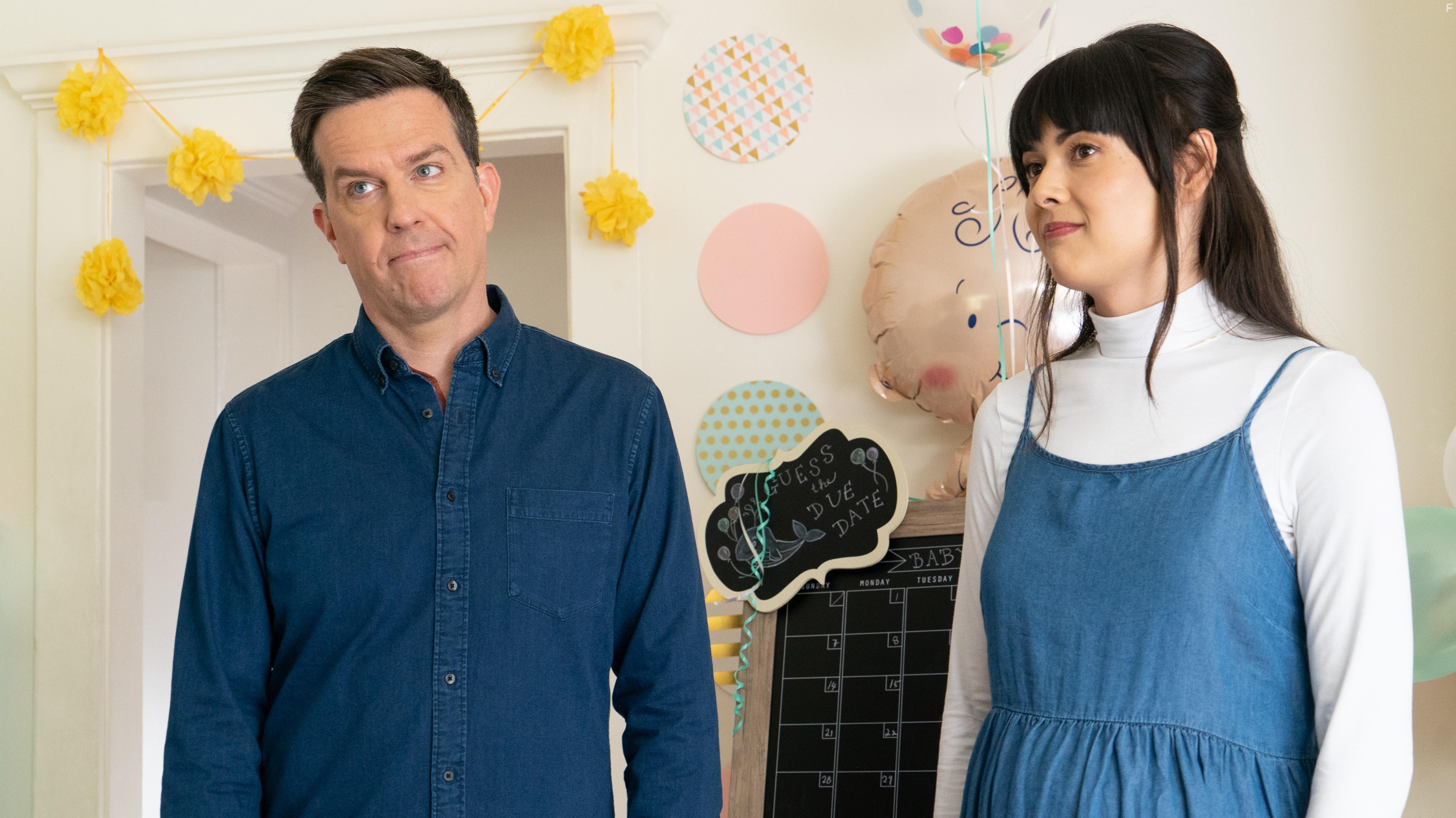 Ed Helms and Patti Harrison in Together Together (2021)