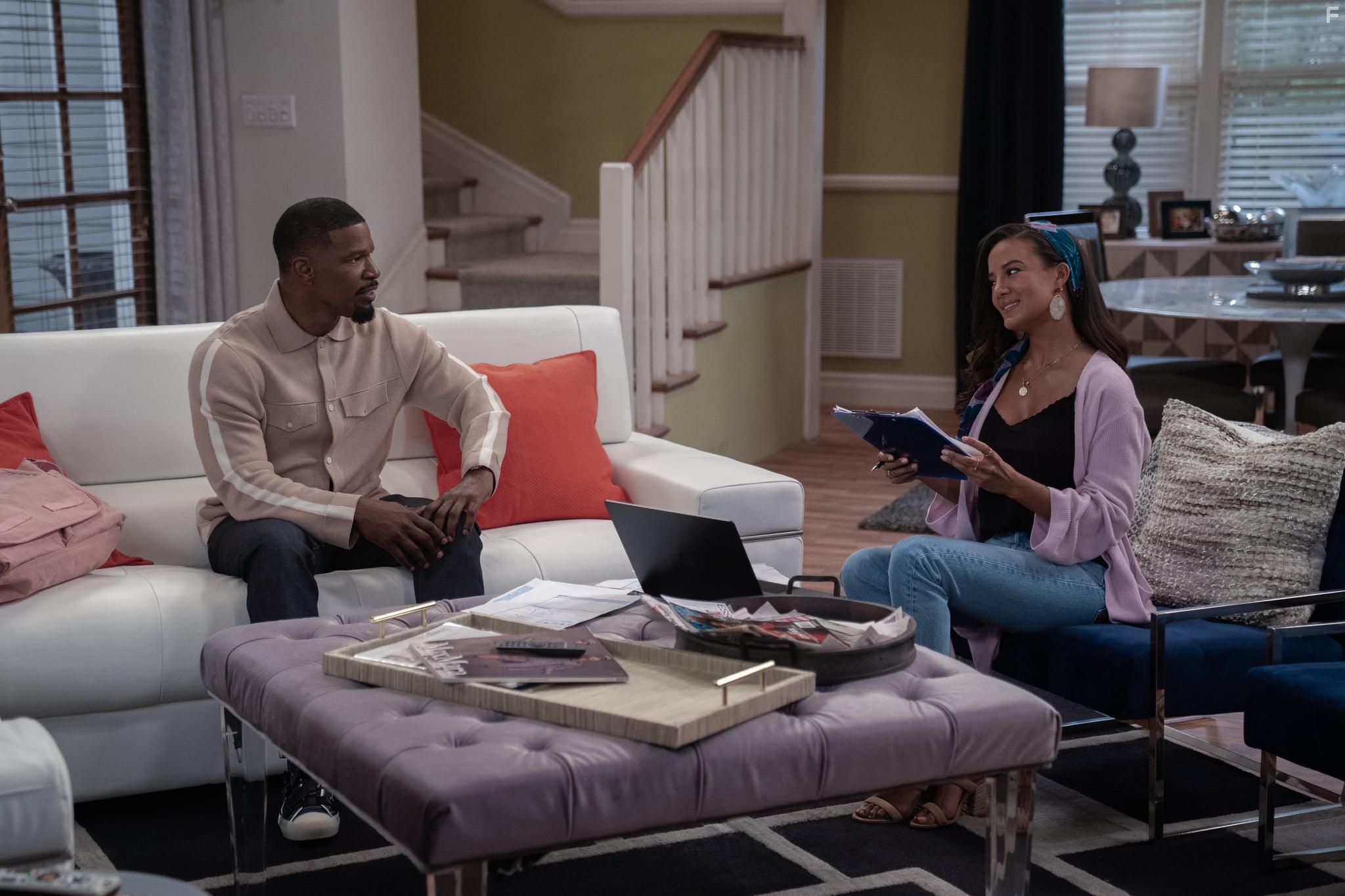 Jamie Foxx and Heather Hemmens in Dad Stop Embarrassing Me (2021)