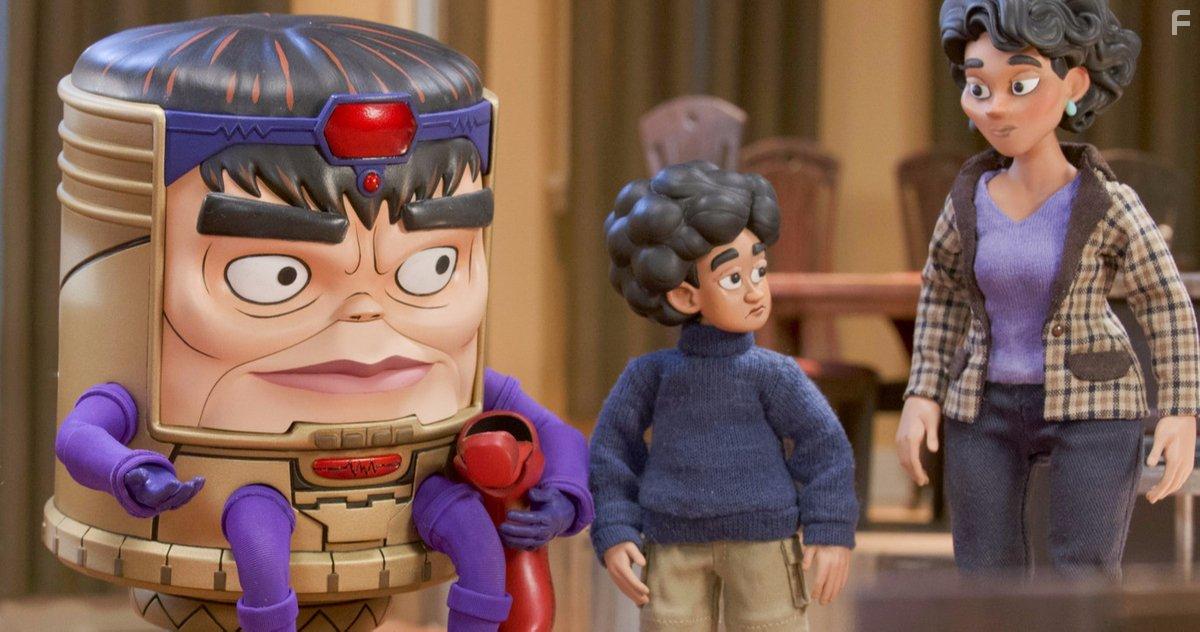 Melissa Fumero, Patton Oswalt, and Ben Schwartz in M.O.D.O.K. (2021)