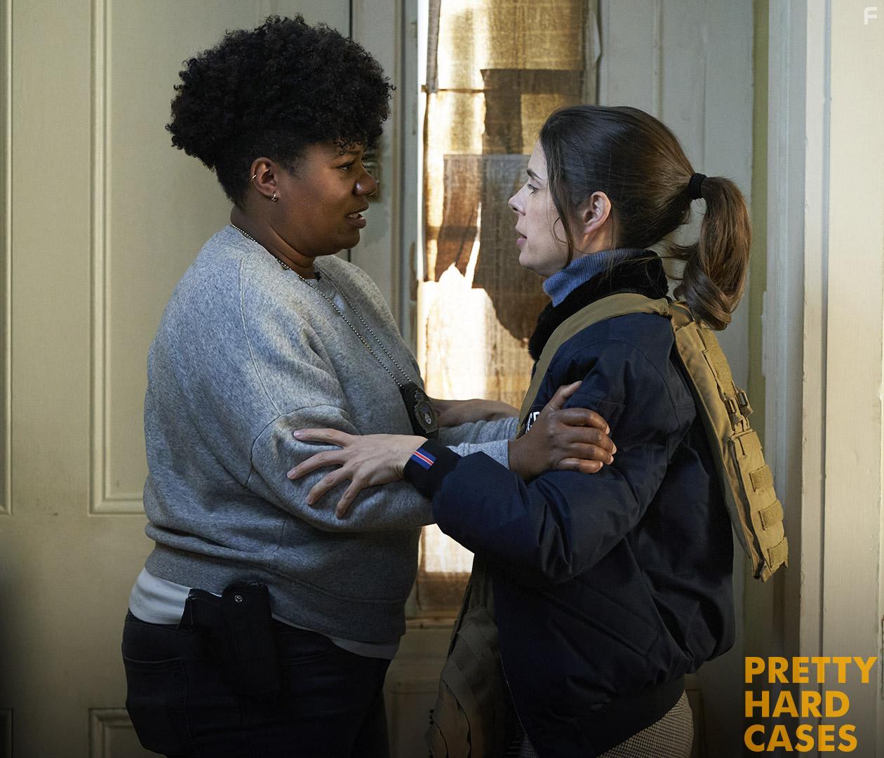 Meredith MacNeill and Adrienne C. Moore in Pretty Hard Cases (2021)