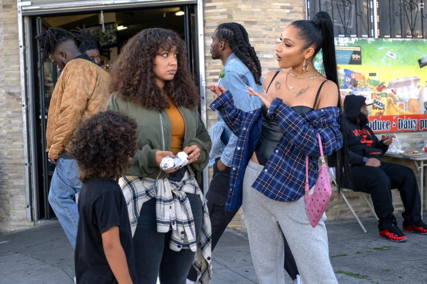 Atticus Woodward, Jaylen Barron, and Jasmine Cephas Jones in Blindspotting (2021)