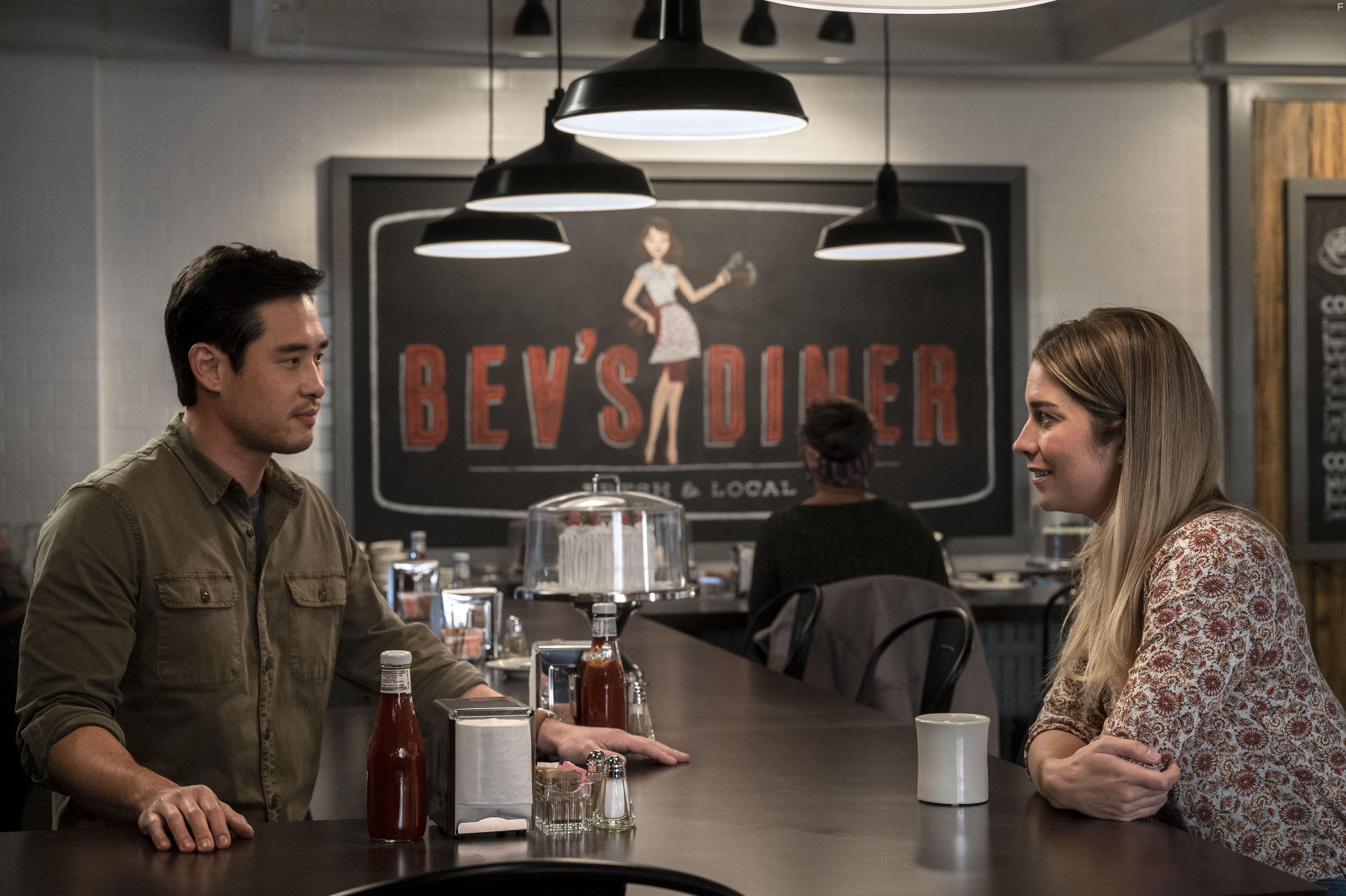 Annie Murphy and Raymond Lee in Kevin Can F**k Himself (2021)