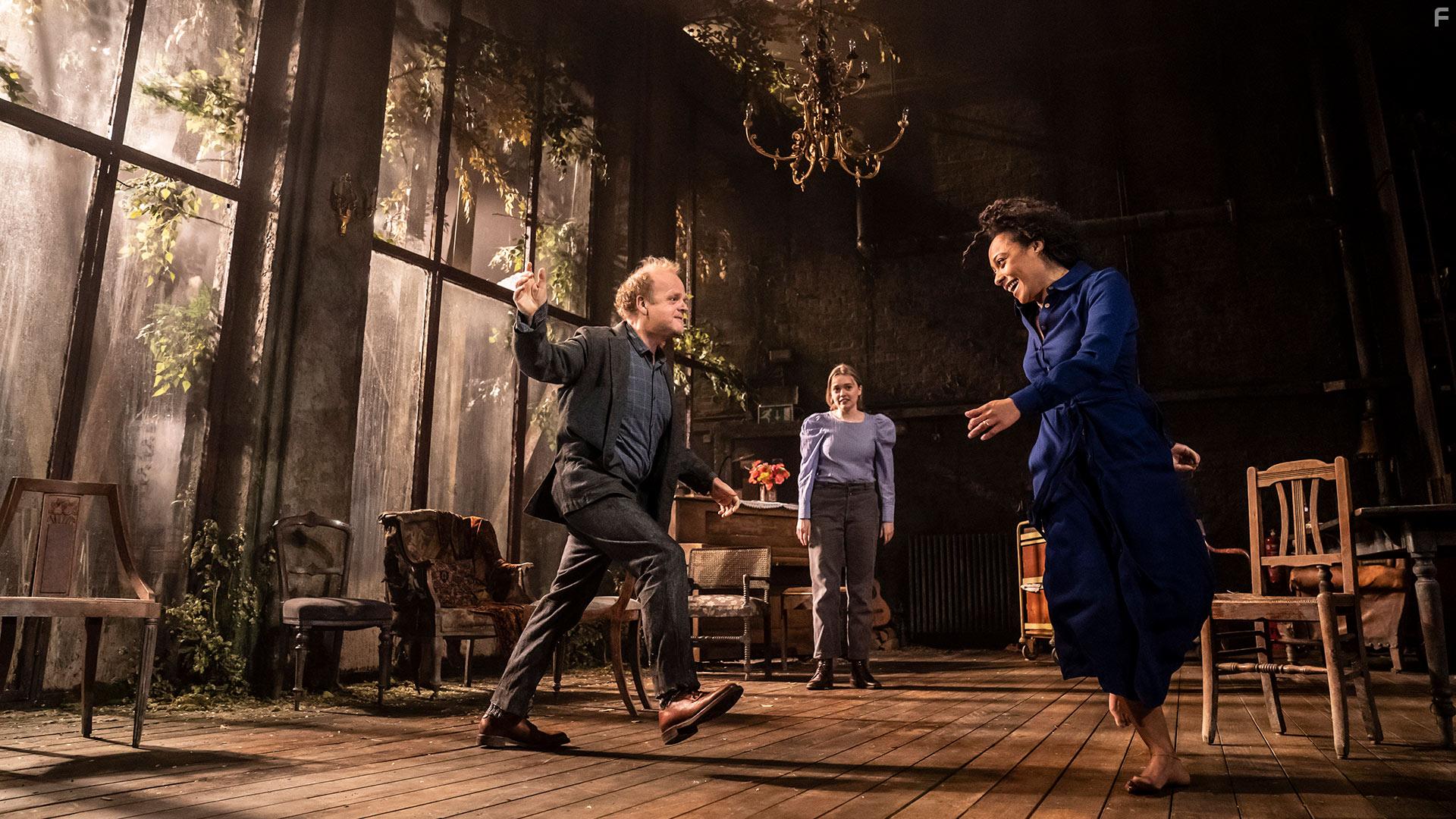 Toby Jones, Aimee Lou Wood, and Rosalind Eleazar in Uncle Vanya (2020)