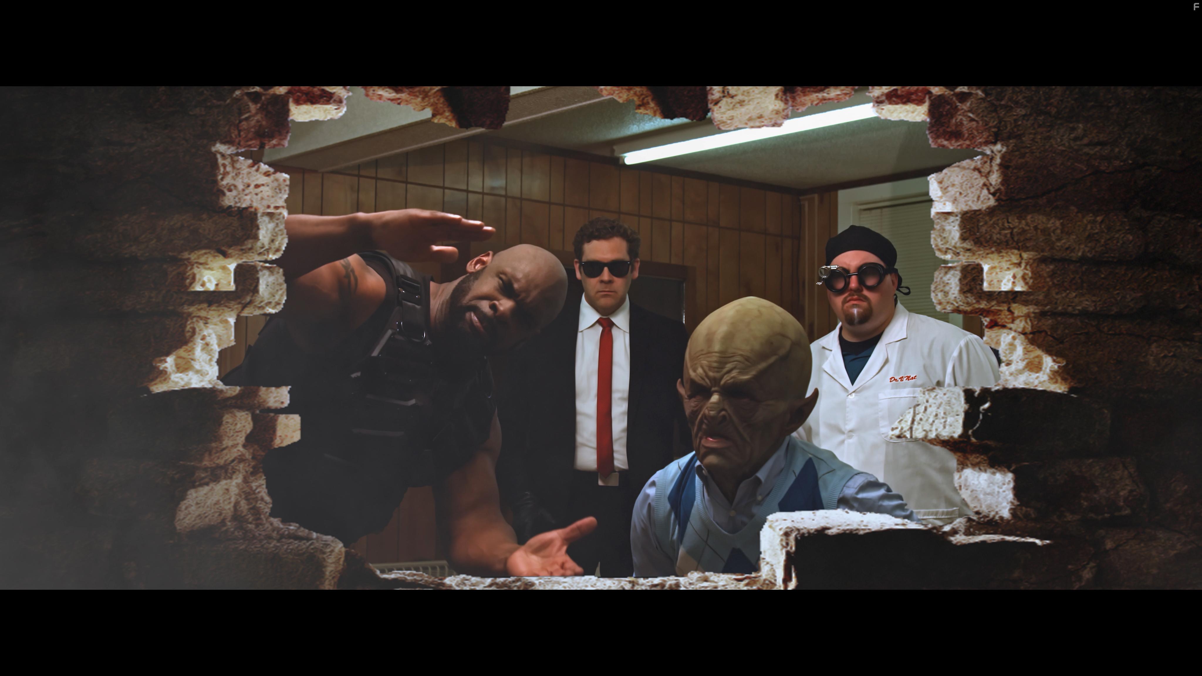 Christopher Burns Jr., Christopher Brechtel, Will Nemi, and Bishop Stevens in The Horrific Evil Monsters (2021)