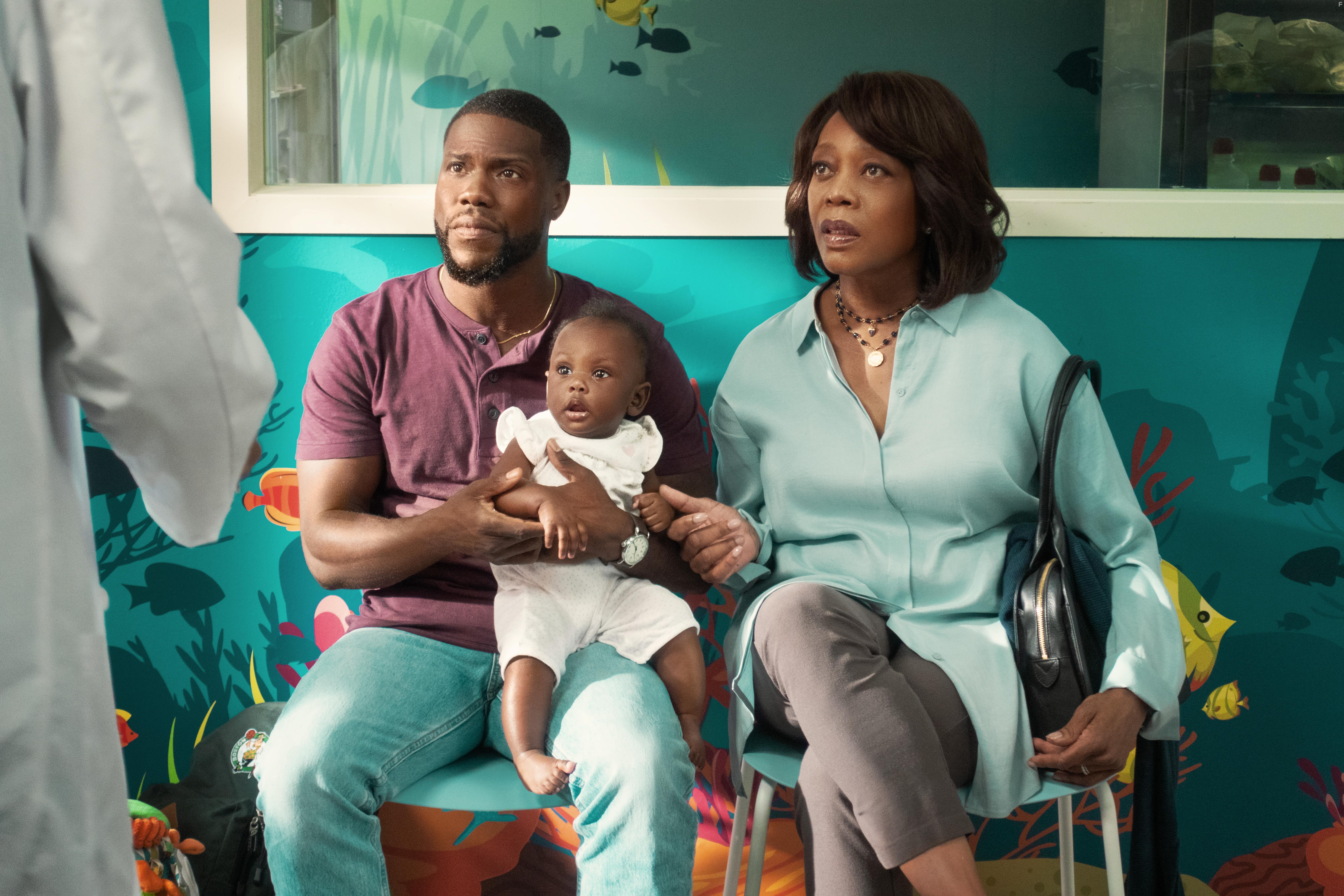 Alfre Woodard, Kevin Hart, and Melody Hurd in Fatherhood (2021)
