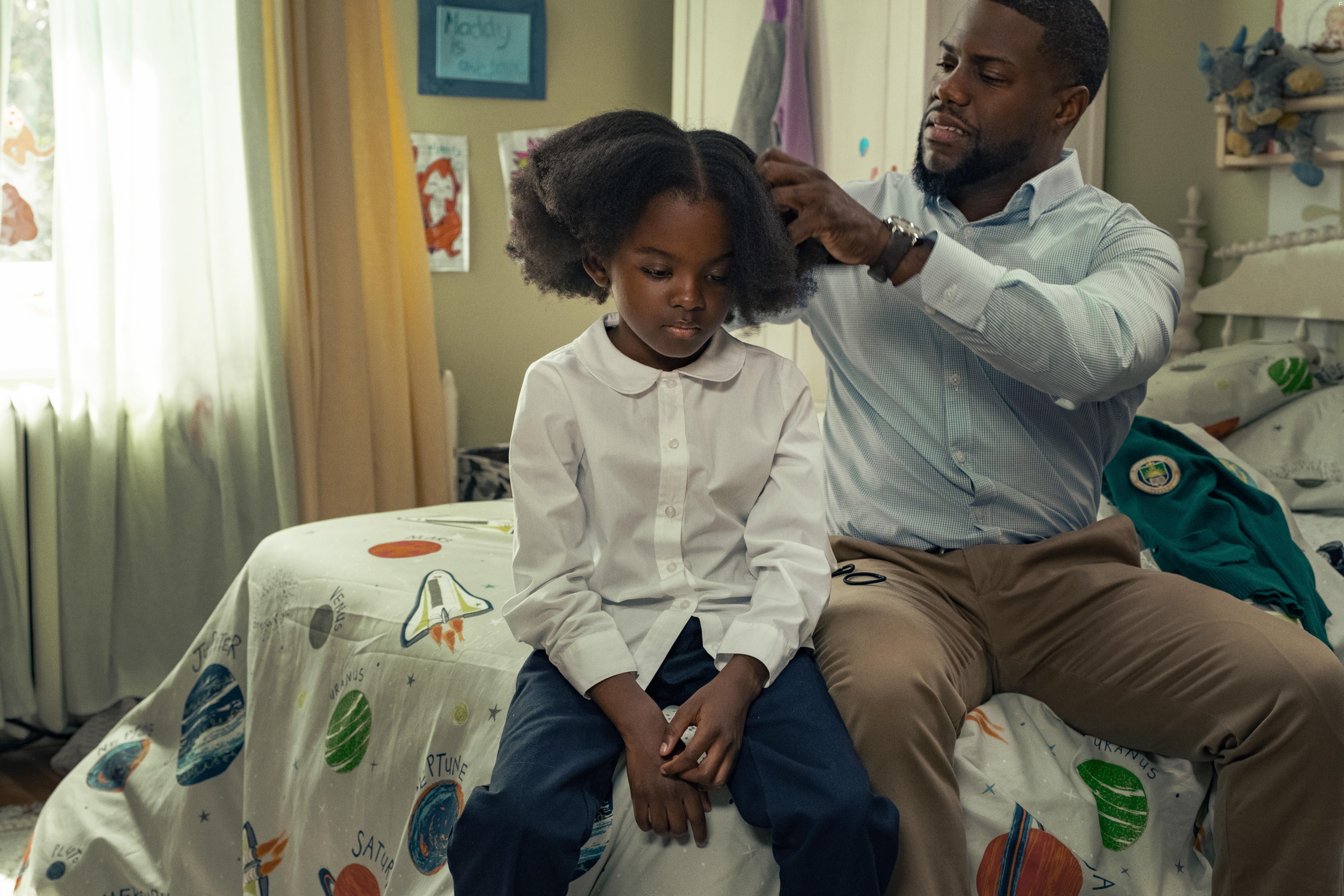 Kevin Hart and Melody Hurd in Fatherhood (2021)