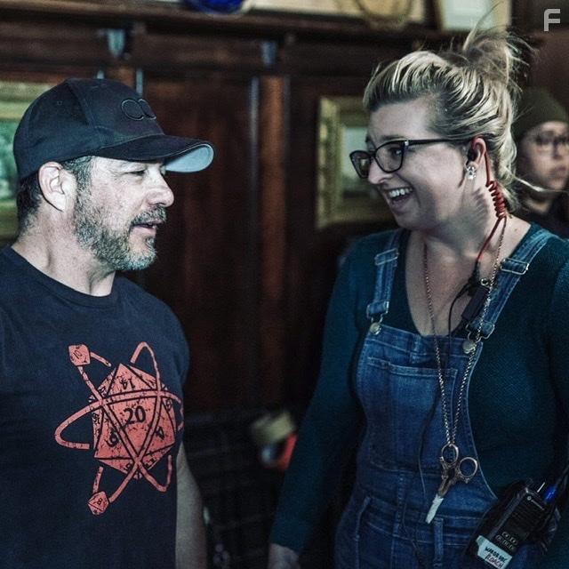 Clarissa Lavon talking to the Stunt Coordinator on her latest film