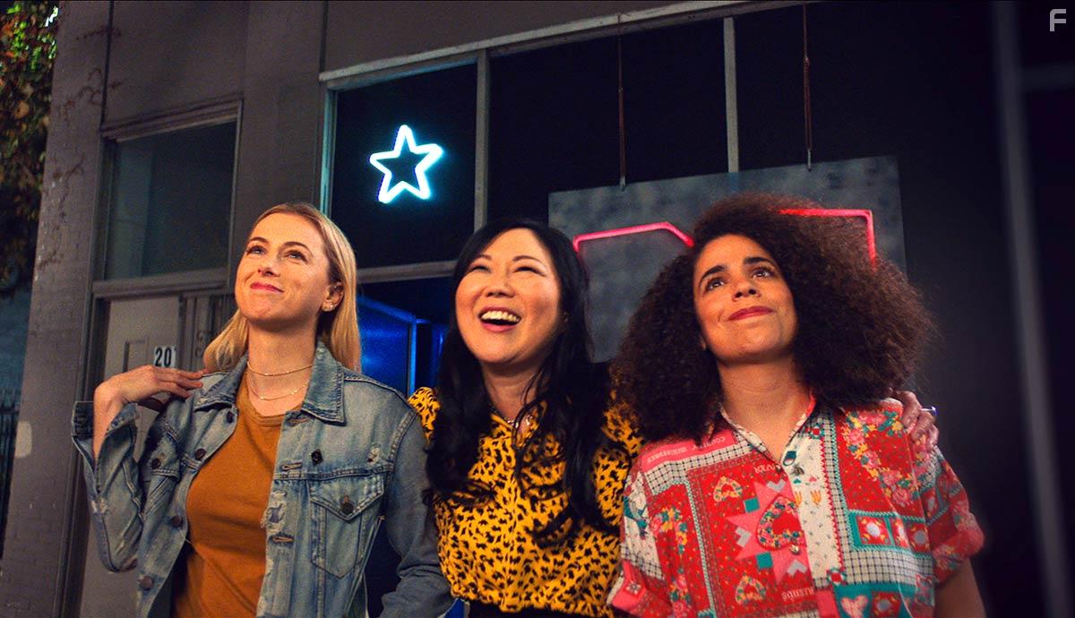 Margaret Cho, Iliza Shlesinger, and Kimia Behpoornia in Good on Paper (2021)