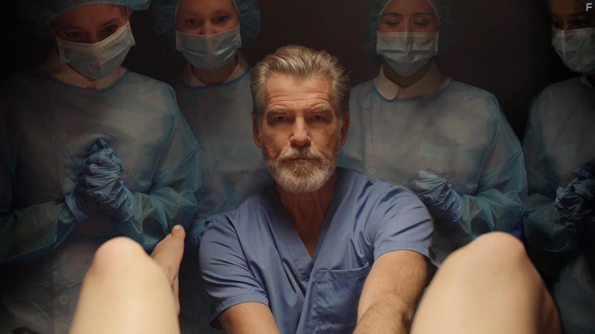 Pierce Brosnan and Sabina Gadecki in False Positive (2021)