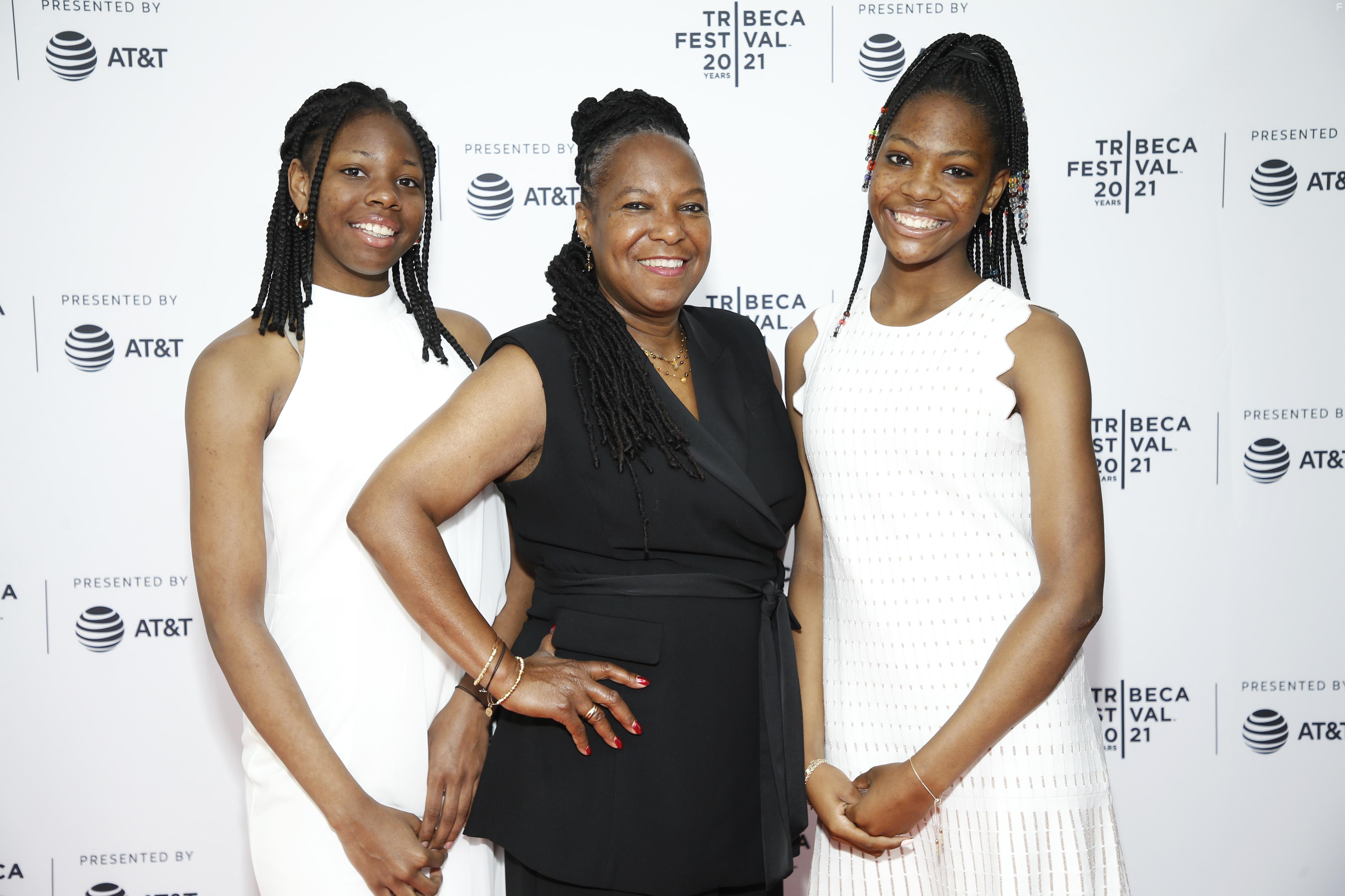 Tai Sheppard and Rainn Sheppard at an event for Sisters on Track (2021)